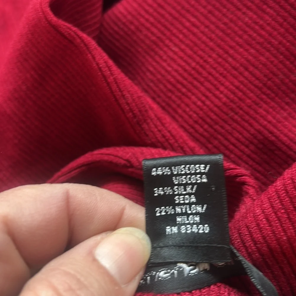 august silk Red Ribbed Ruffle Long Sleeve Top - Picture 7 of 7